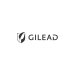 Logo of Gilead Sciences on a transparent background, featuring a stylized 'G' resembling a swoosh.